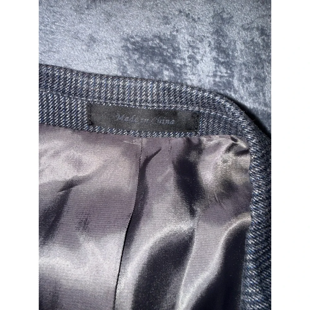 Lauren‎ Ralph Lauren Mens 44R Silk Wool Blend Blazer Blue Grey Sport Coat 44 R